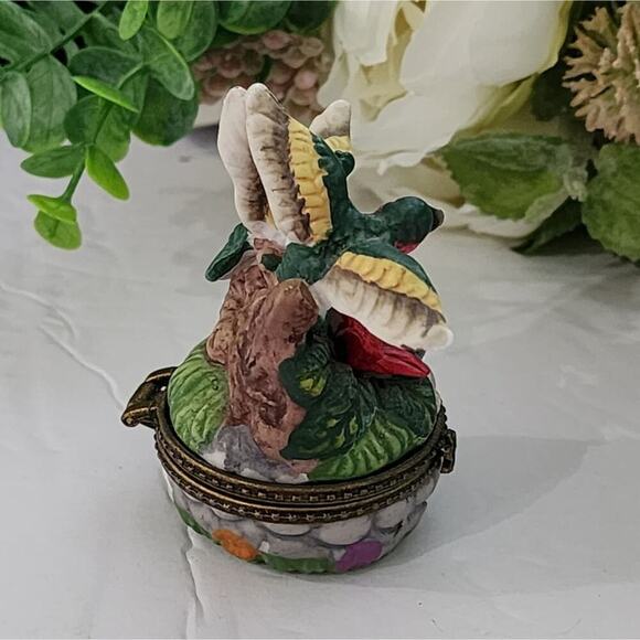 Gorgeous Porcelain Limoges‎ Style Hummingbird Trinket jewelery Box - Picture 3 of 6